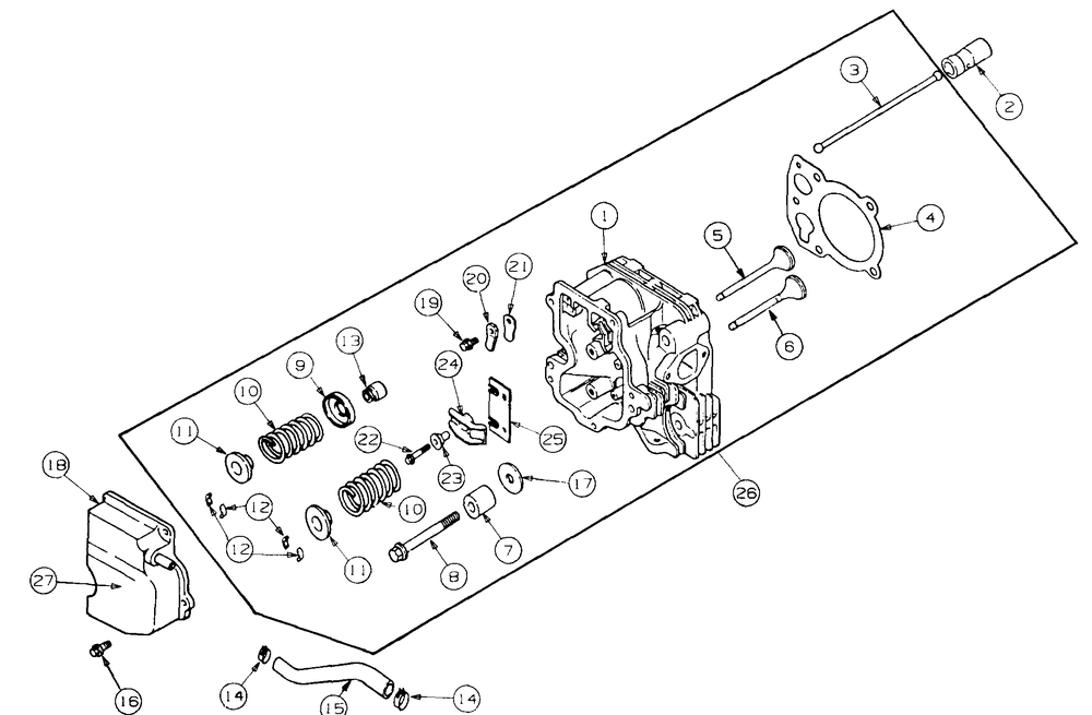 Cylinder Head, Valve, And Breather Diagram and Parts List for 4815F-PRO 556C465M100 Cub Cadet Lawn Mower